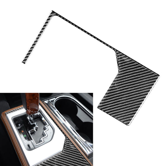 Gear Shift Panel Outer Frame Trim Carbon Fiber for Toyota Tundra 2014-2021 Black