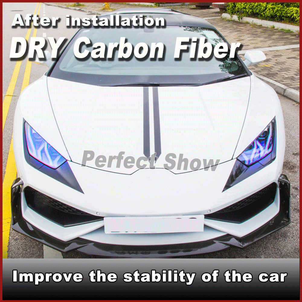 for Lamborghini for Huracan LP600 LP610 14-16 Dry Carbon Front Bumper Lip Splitters