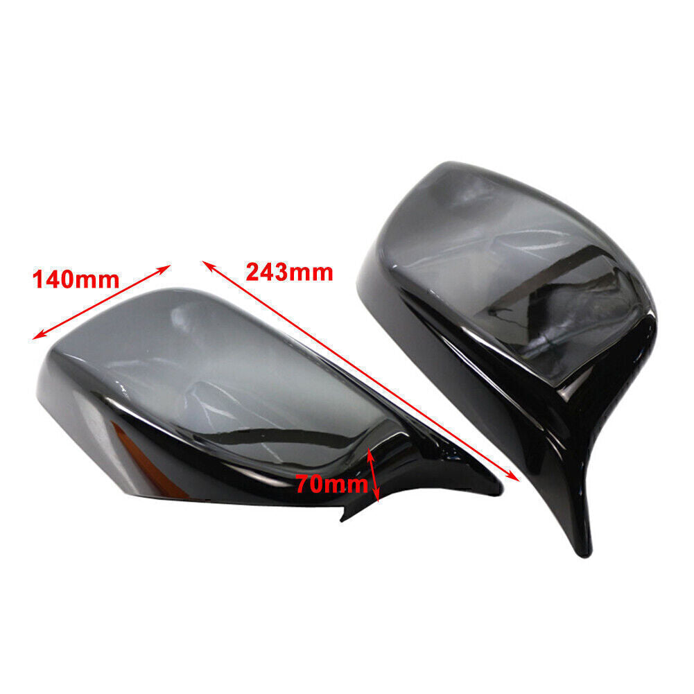 for BMW E60 E61 2004-2007 05 06 Pair Glossy Black Rear View mirror Cover Shell Q