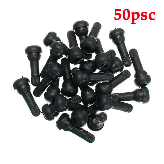 50 Pack Black Rubber Snap-In Tire Valve Stems 1-1/4 Replacement TR413 Q