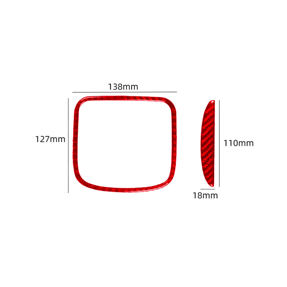 2Pcs Red Carbon Fiber Interior Rear Center Console Cover Trim for Chrysler 200