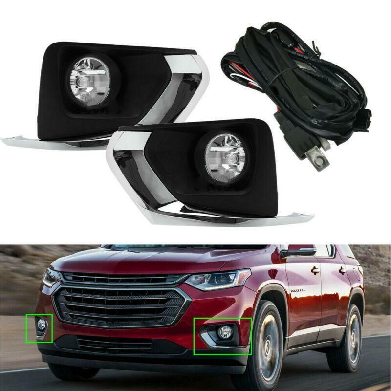 Front Fog Light With Cover Harness Kit Fit for Chevrolet Traverse 2018 2019 2020
