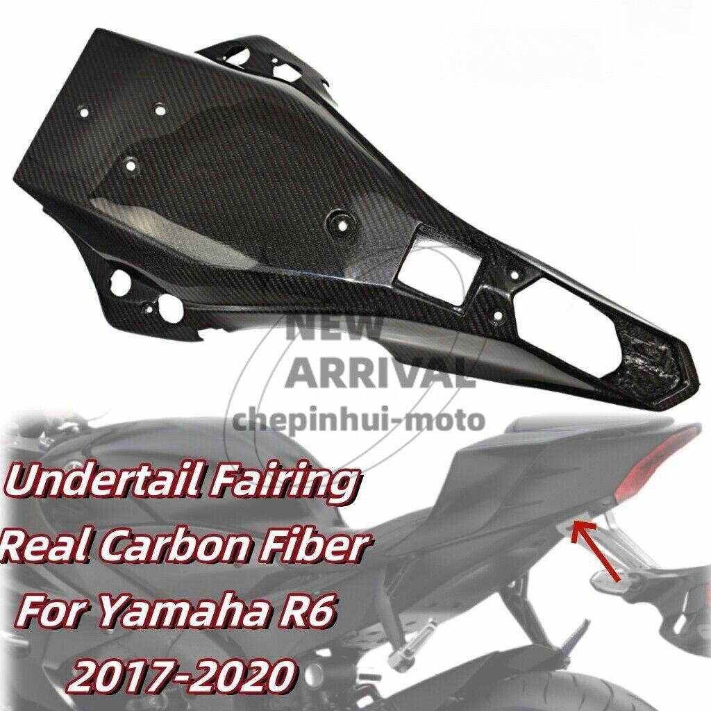 For R6 2017-2020 Real Carbon Fiber Rear Undertail Cowl Cover Bottom Tray Fairing