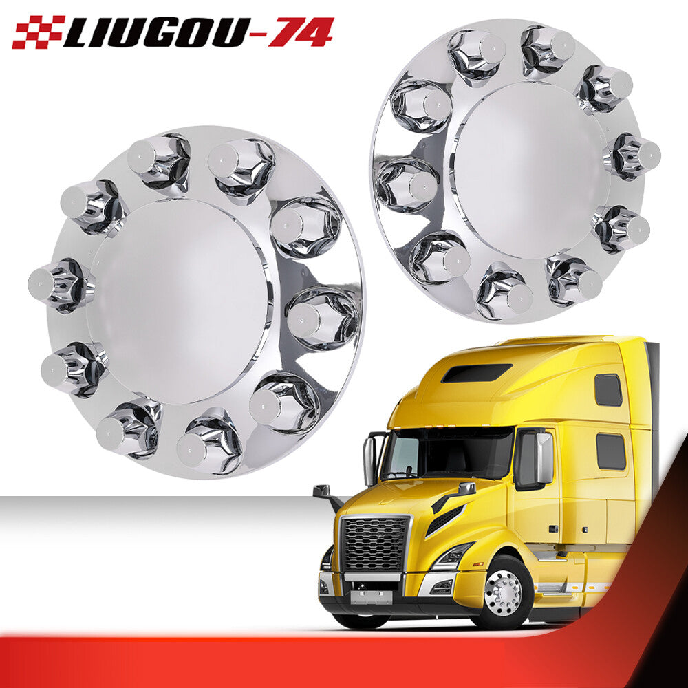 1 pair of front wheel covers, hub axles, semi-plastic ABS, 33mm nut covers, chrome alloy Q