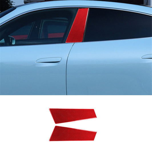 2X Red Carbon Fiber Turn Signal Decoration Cover Trim for Porsche Taycan 2019-22
