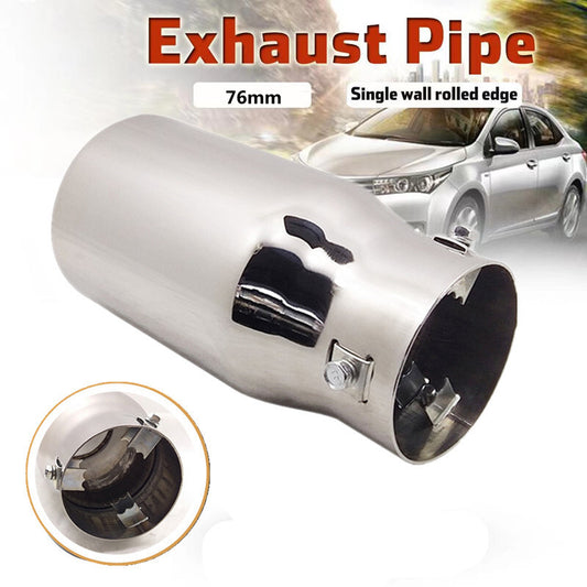 76mm Car Chrome Exhaust Pipe Tip Muffler Steel Stainless Trim Tail Tube Mufflers