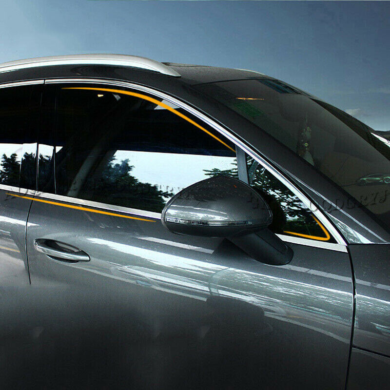 for Porsche Macan 2015-23 Chrome Steel Window Sill Moulding Strip Cover Trim 10x