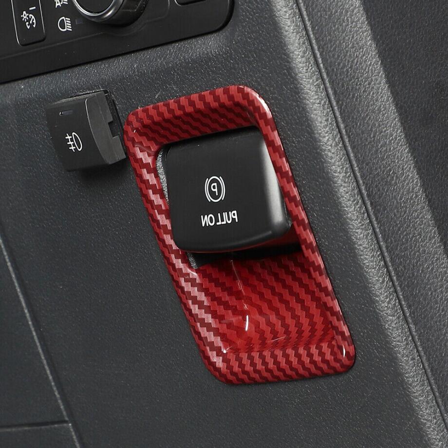 Red Carbon Car Handbrake Switch Cover Trim for Ford F150 F-150 21-23