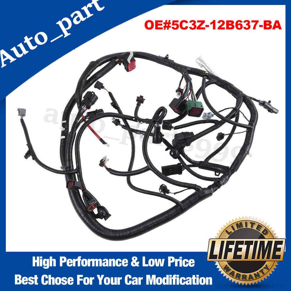 Engine wiring harness 5C3Z-12B637-BA is suitable for Super Duty 05-07 & 6.0L models manufactured on November 4, 2004. n