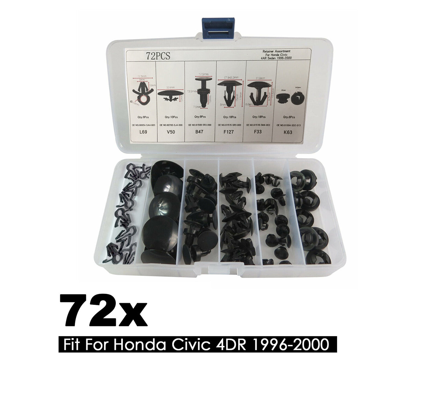72xHood Engine Cowl Top Weatherstrip Retainer Fastener Trim Clip Fit for Honda for Civic
