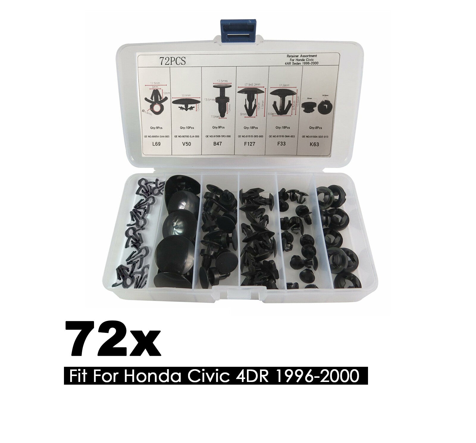 72xHood Engine Cowl Top Weatherstrip Retainer Fastener Trim Clip Fit for Honda for Civic