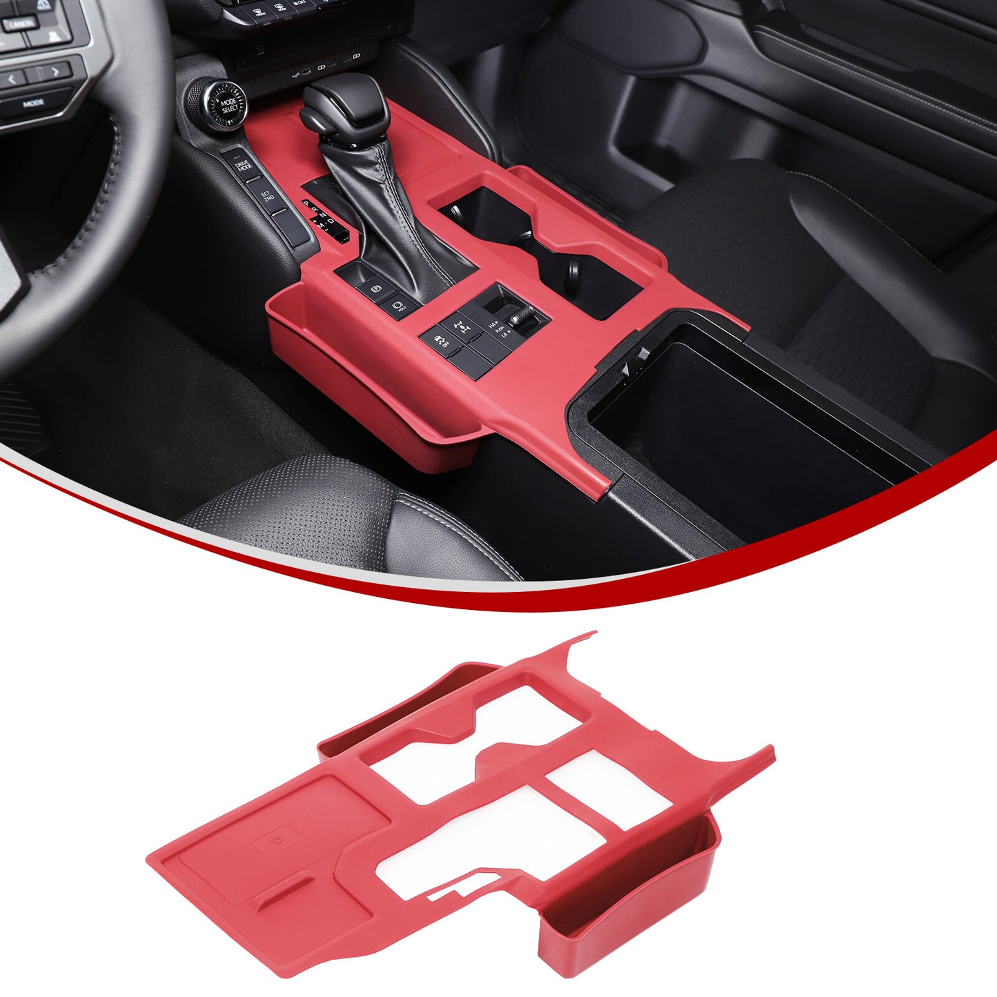 Red silicone center console gear shift trim for Land Cruiser LC250 2024+- n