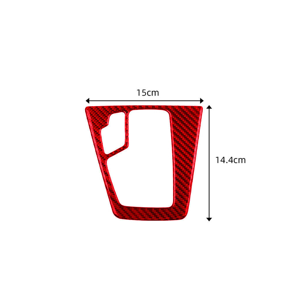 Red Carbon Fiber Central Control Gear Shift Panel Cover for BMW X3 E83 2004-2010
