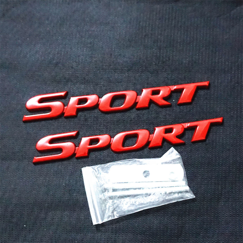 Glossy Red SPORT Metal Front Grille Emblem + Decal Sticker Badge Engine 4WD Type
