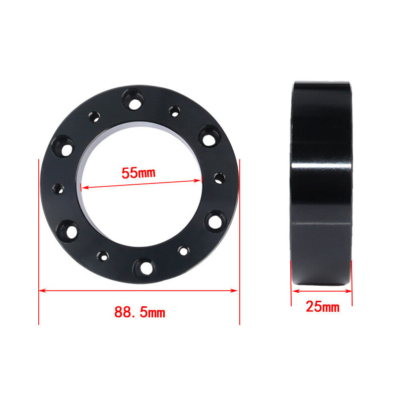 25mm Auto Steering Wheel Spacer Billet Hub Adapter Gasket for 6 Bolts Solid v