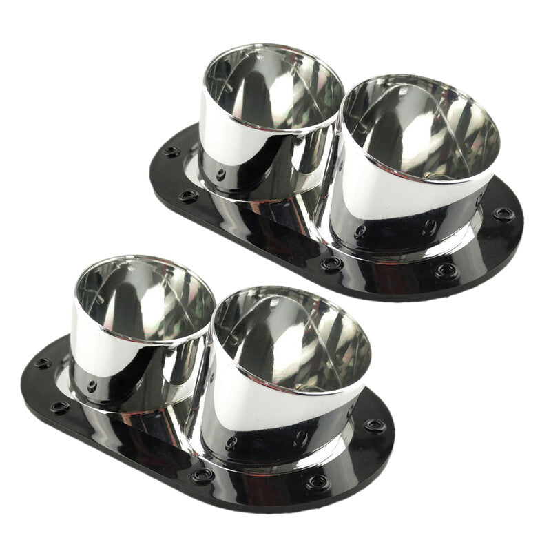 2¡Á Fake Exhaust Pipe Decoration Auto Rear Bumper Anti-Collision Protector Guard v