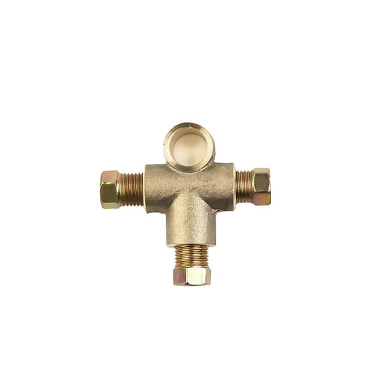 BRASS BRAKE Tube Pack 3-Way T-PIECE  3-Piece M10 Male Pack for 3/16 Tubes