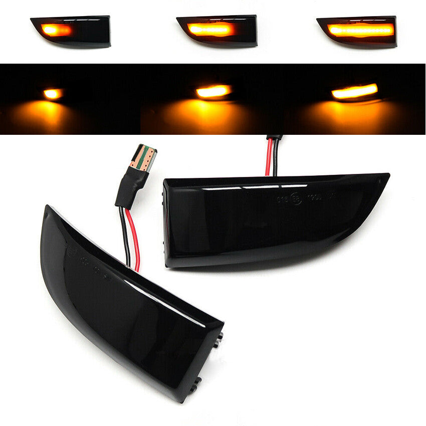 2pcs Dynamic Amber Side Wing Mirror Light Turn Signal Fit for Megane MK3 v