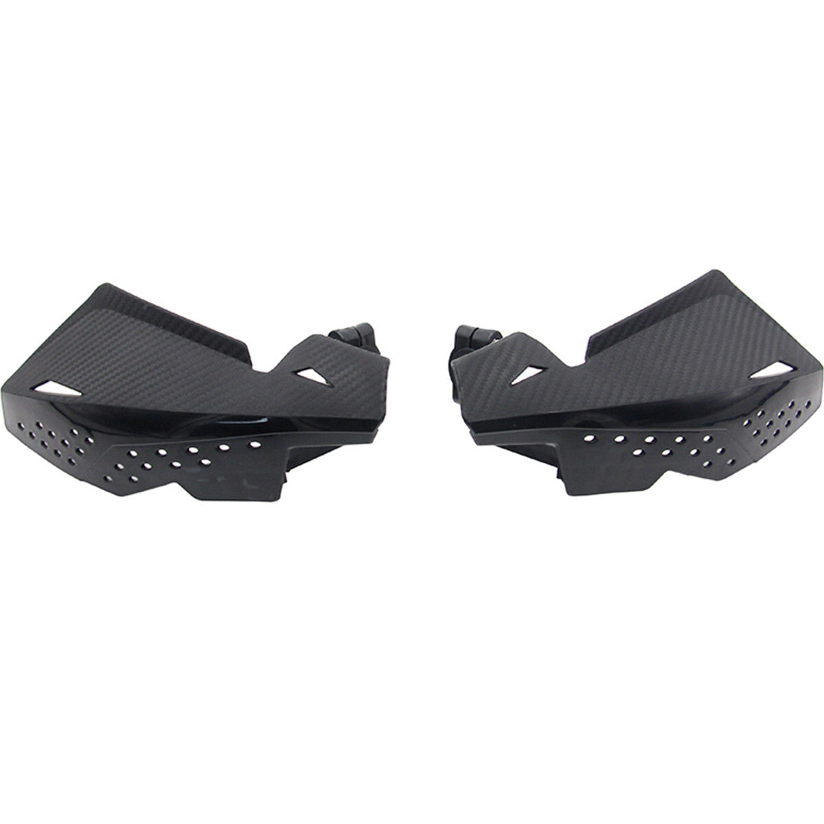 1 Pair Motorcycle Handlebar Handguard Shield Protector Carbon Fiber Look Black Q
