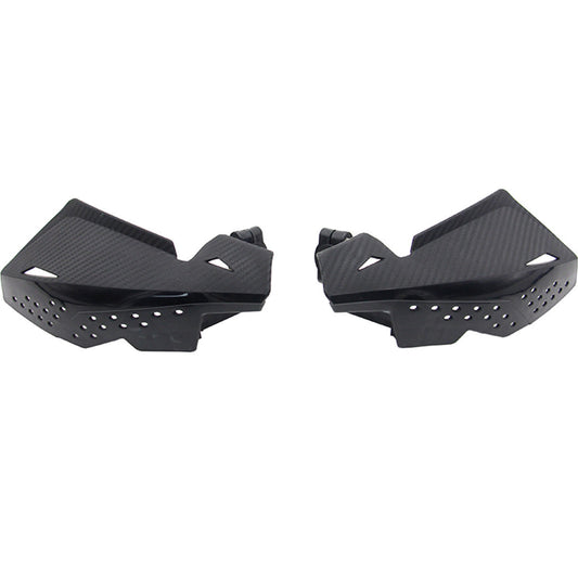 1 Pair Motorcycle Handlebar Handguard Shield Protector Carbon Fiber Look Black Q