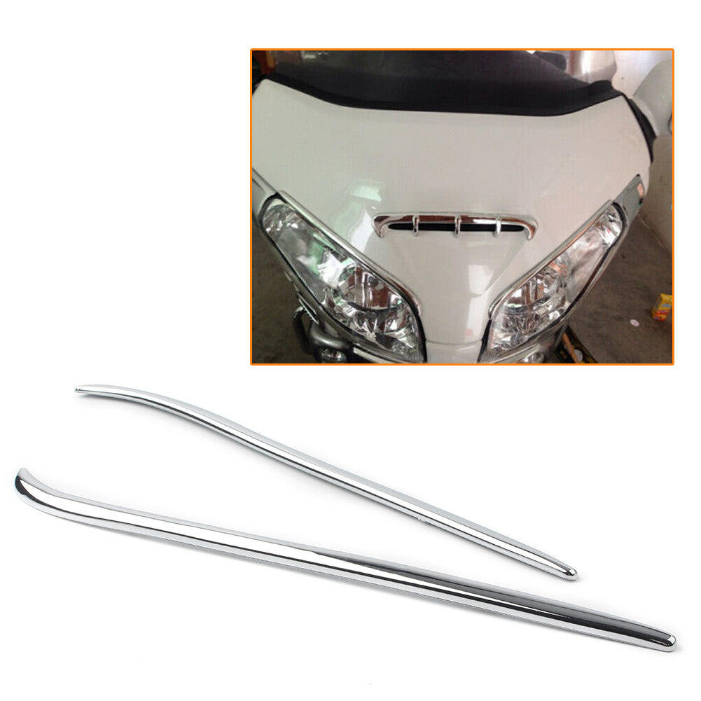 Front light styling eyebrow trim for Honda Goldwing GL1800 2001 - 2011 chrome- n