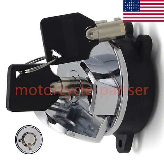 Ignition Key Switch Chrome Kit for Harley-Davidson FLSTSB CROSS BONES 2008-2010 Q