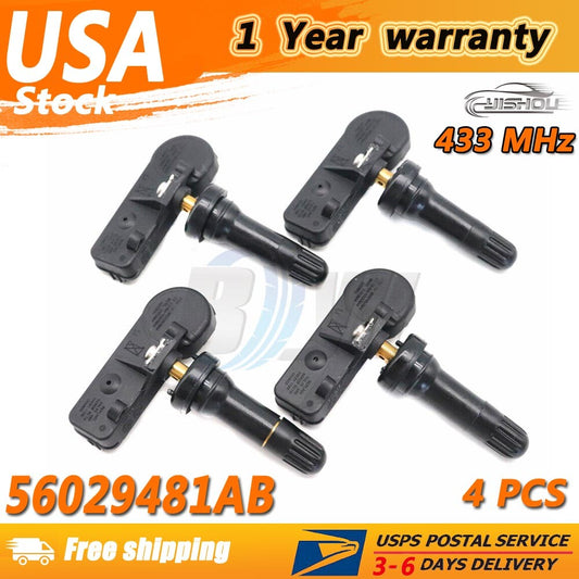 56029481AB 4X Tire TPMS Pressure Monitoring Sensor Fit for Dodge for Ram for Jeep 433MHz