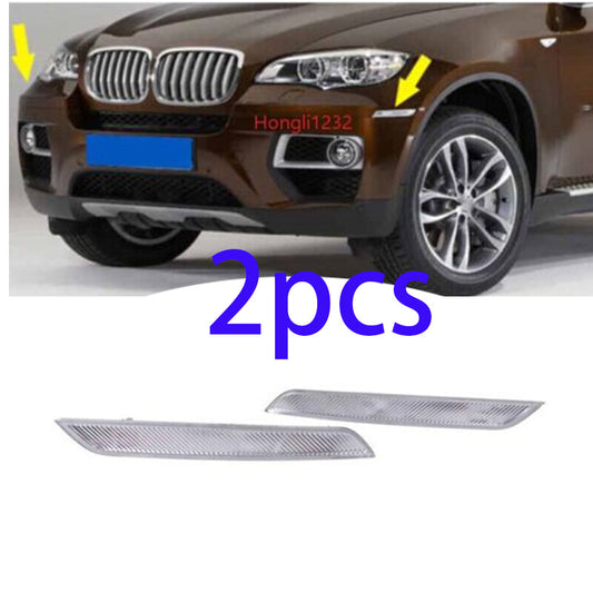 Fit For Auto for BMW E71 E72 X6 08-14 Front Bumper Side Marker White Reflector Trim