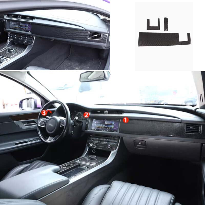 Center Console Carbon Fiber for Jaguar XF Dash AC LR Air Vent Panel 2016-2020