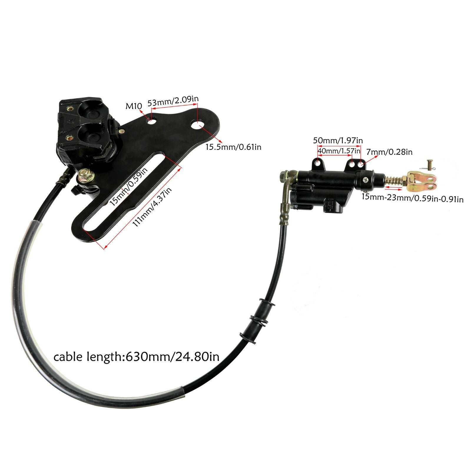 Rear disc brake cylinder calipers are suitable for 125cc, 150cc, 200cc, and 250cc Dirt Pit bicycles and all-terrain vehicles.