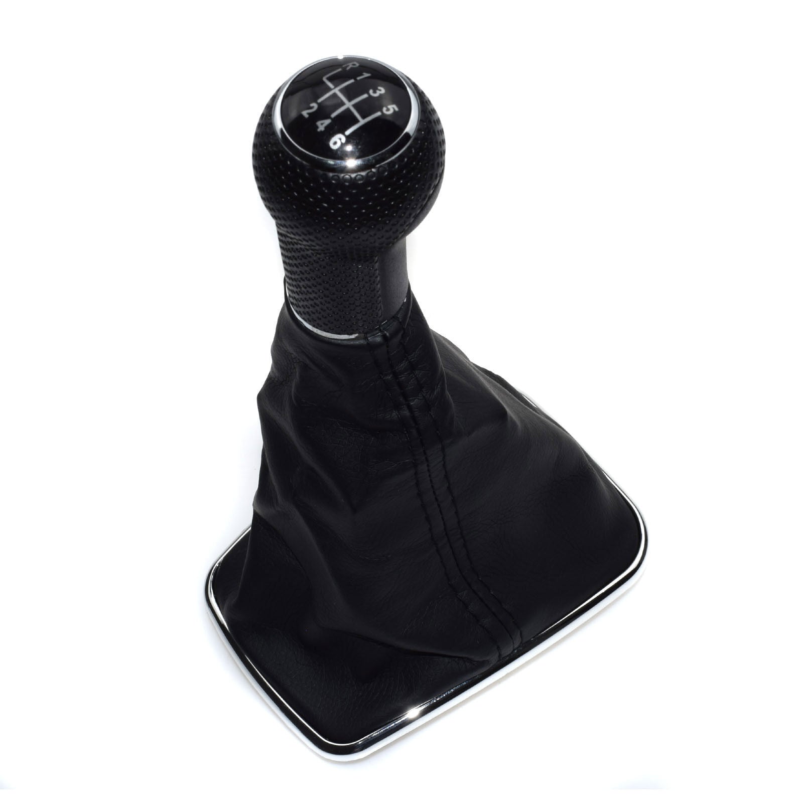for VW for Golf for Jetta 98-05 New Chrome Gear Shift Leather 6 Speed knob Boot Fit 1pc