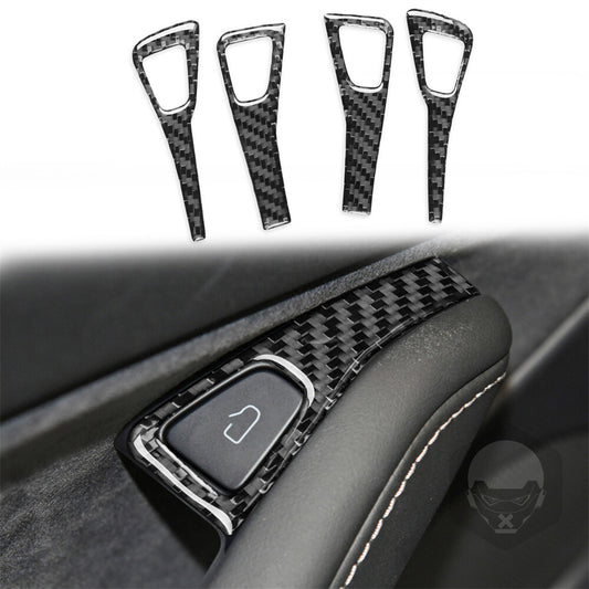 Carbon fiber window control panel button covers for Model Y 2020 - 2022 n