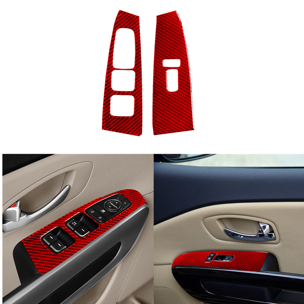 5Pcs Red Carbon Fiber Interior Central Console Cover Trim for Lexus RX300 Type A v