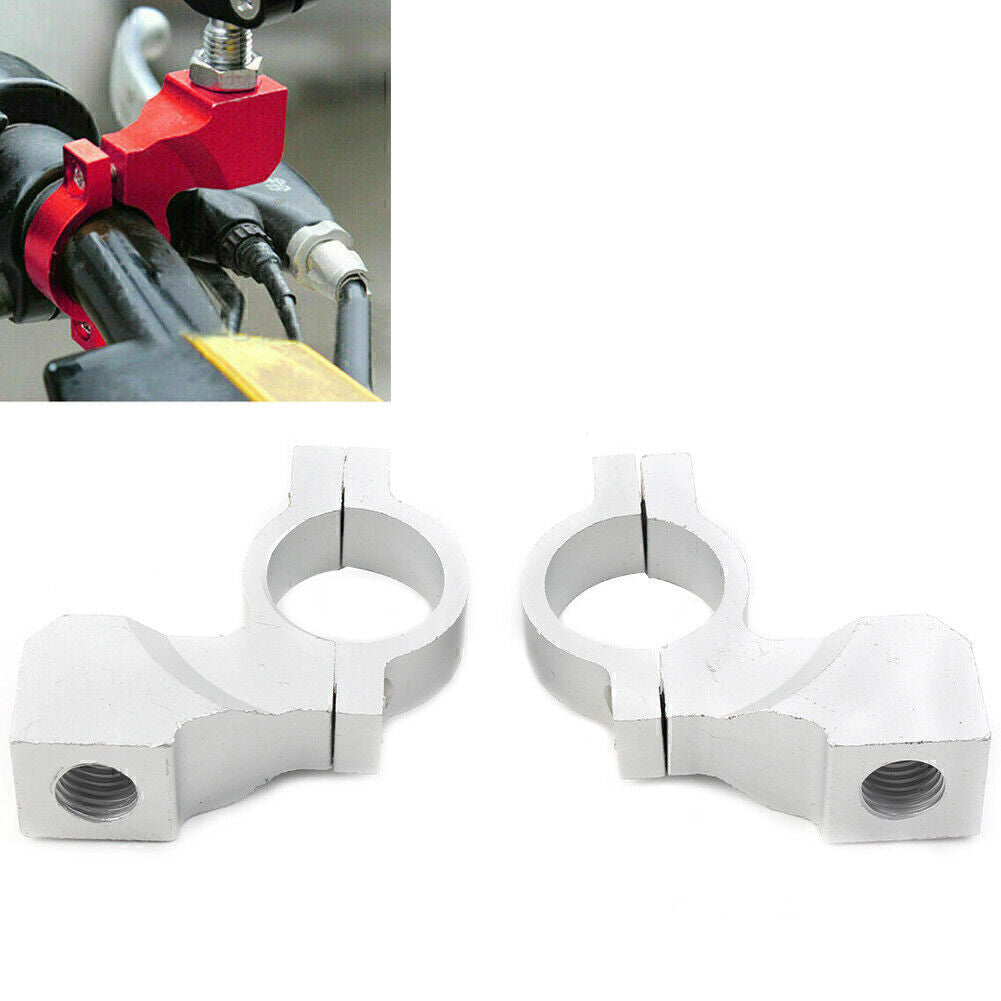 22mm 7/8'' Motorcycle Bike Handlebar Rearview Mirror Mount Bracket Clamp Silver Q
