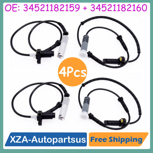4Pcs ABS Wheel Speed Sensor Front & Rear 34521182159 for BMW E39 528i 540i M5 Q