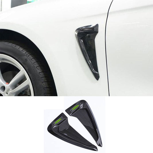 2P Carbon Fiber Air Flow Vent Side Fender Decor Sticker Trim for BMW X5 2008-13