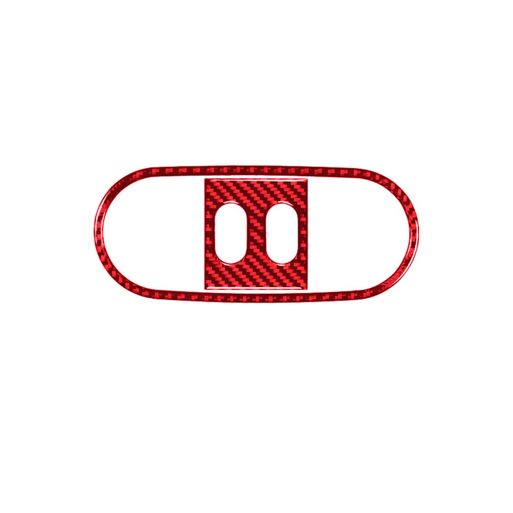 Red carbon fiber interior light control cover trim for Ford F-150 FX4