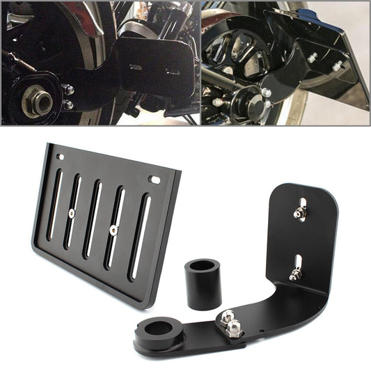 Side Mount License Plate Bracket Holder Kit Black for Harley Softail 2018-22 mo Q