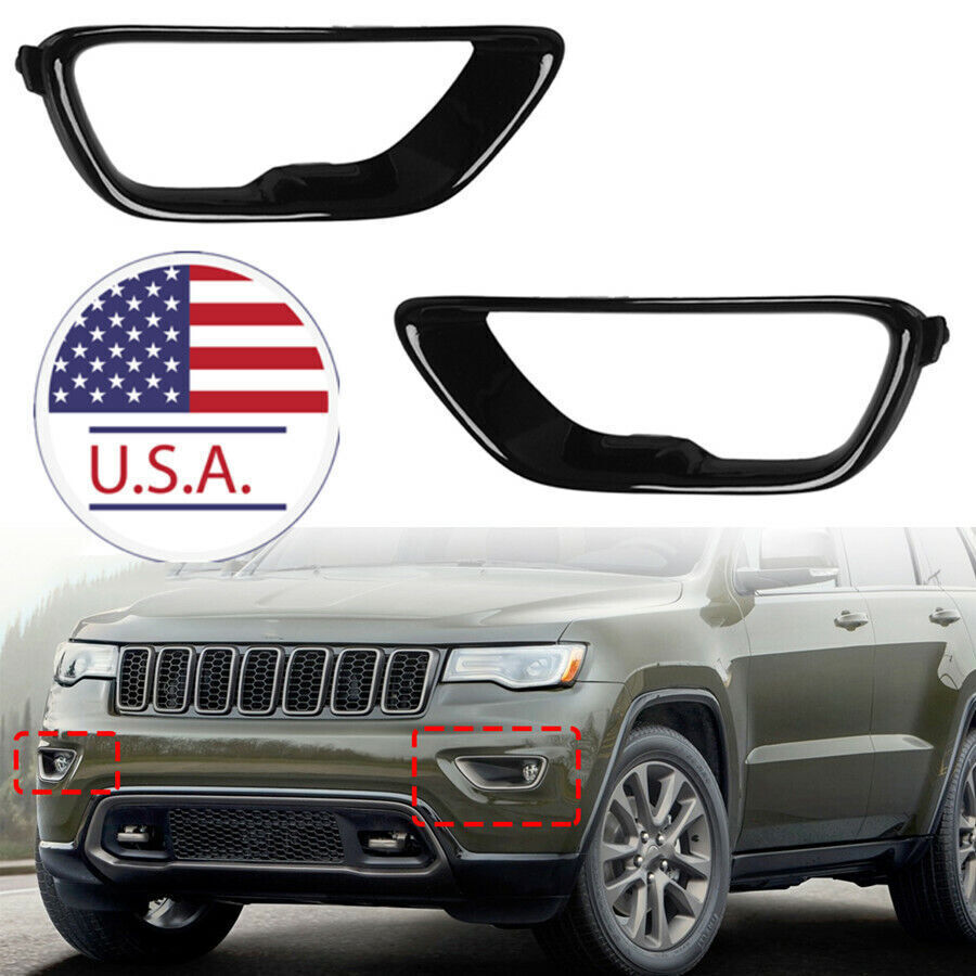 2 Pcs Car Front Fog Light Cover Fog Lamp Trim For 2017-2019 for Jeep for Grand Cherokee