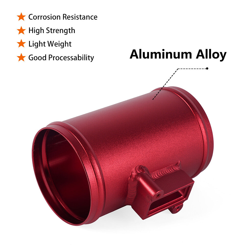 for Ford for Nissan MAF Mass Air Flow Sensor Mount Adapter Red 3 76mm