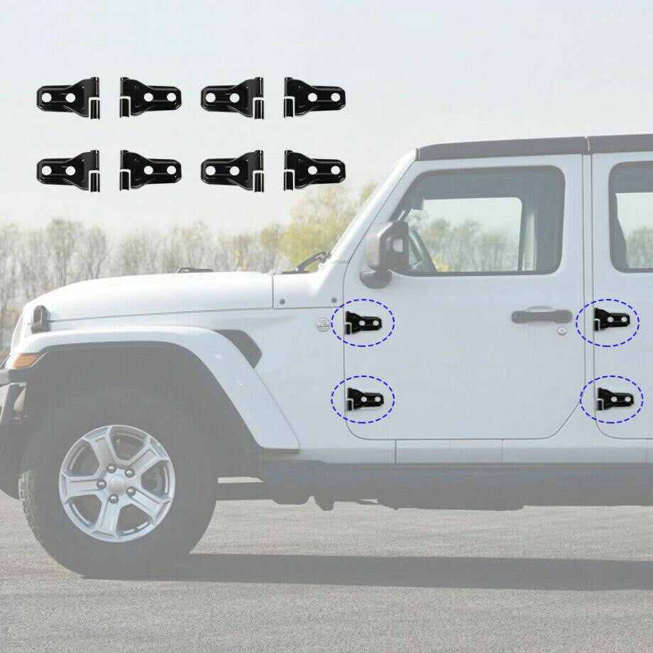 For 18-2023 for Jeep for Wrangler JL 4-Door ABS Black Side Door Hinge Protect Cover Trim v
