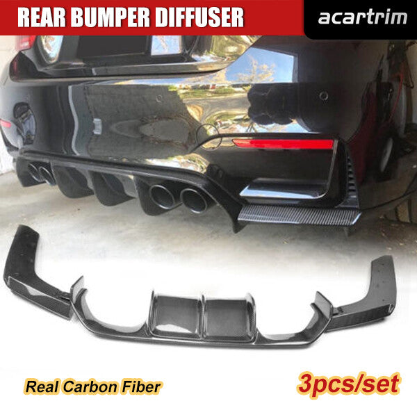 Carbon Fiber Rear Bumper Diffuser Lip Spoiler for BMW F80 M3 F82 F83 M4 2014-19