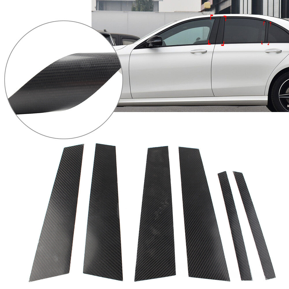 for Mercedes Benz E Class 17-19 6x Exterior Door Window B Pillar Post Cover Trim