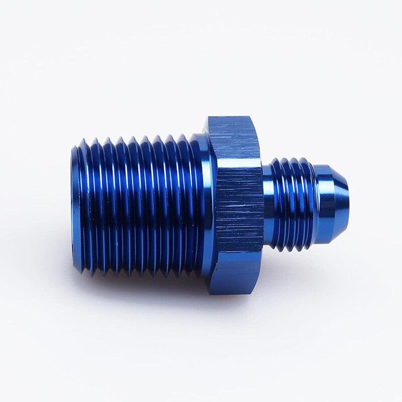 2Pcs 6AN AN6 Male Flare to 1/2 NPT Pipe Thread Fitting Adapter Aluminum Blue