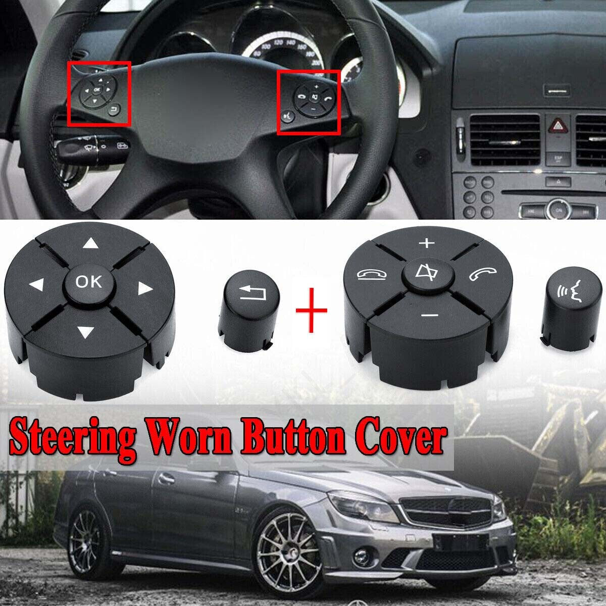 Steering wheel switch button for Mercedes Benz W204 W212 C200 E260 E320 GLK260