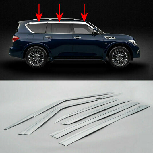 for Infiniti QX56 QX80 2010-22 Chrome Window Visor Vent Shade Sun Rain Guard 6x