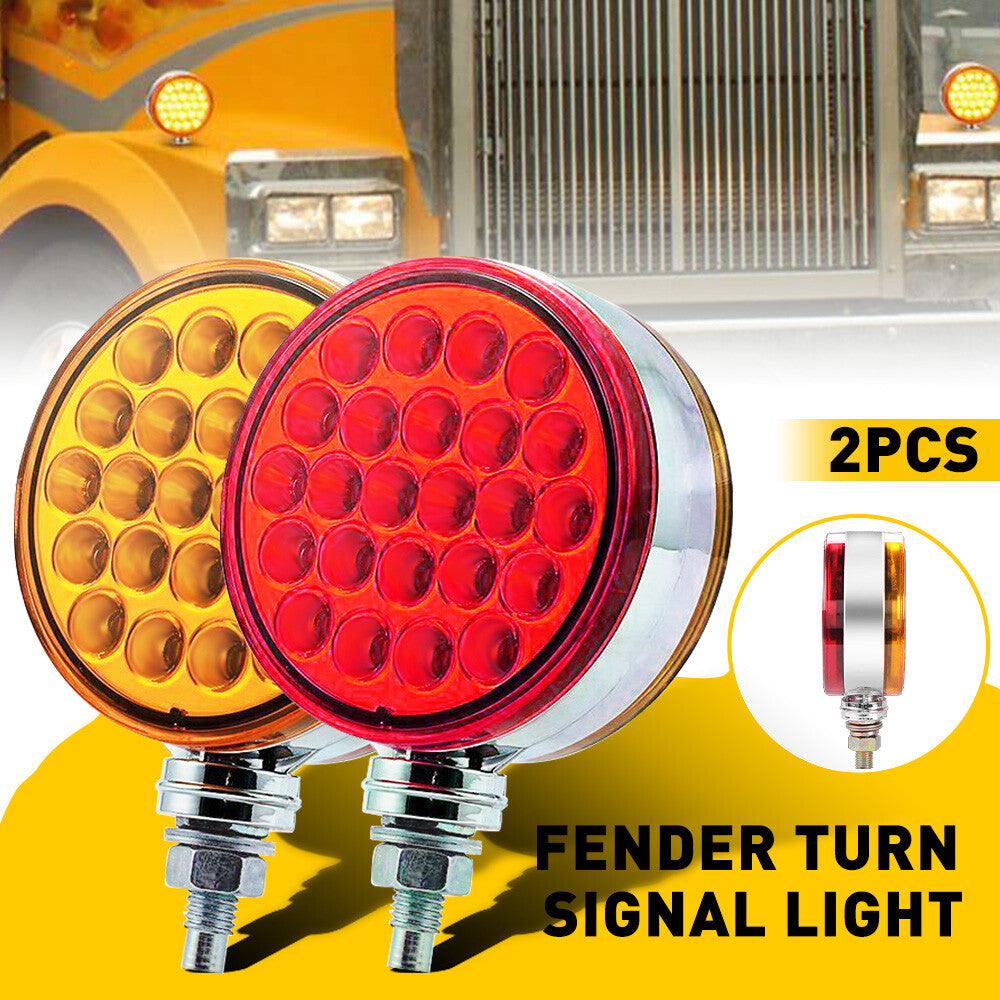 4 Inch Round Dual Face 48 LED Pedestal Fender- v