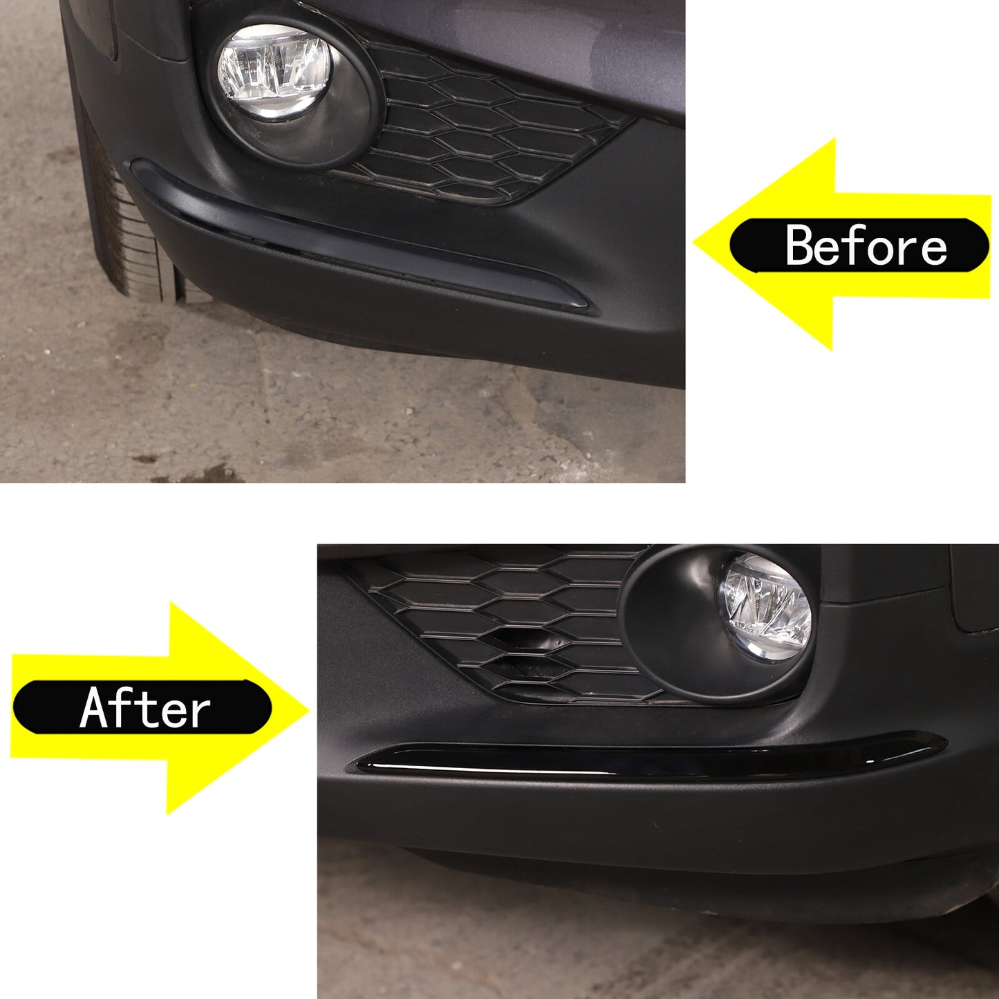Sleek black front bumper trim with lower corner accents for the for Honda Pilot 2015 - 22- n