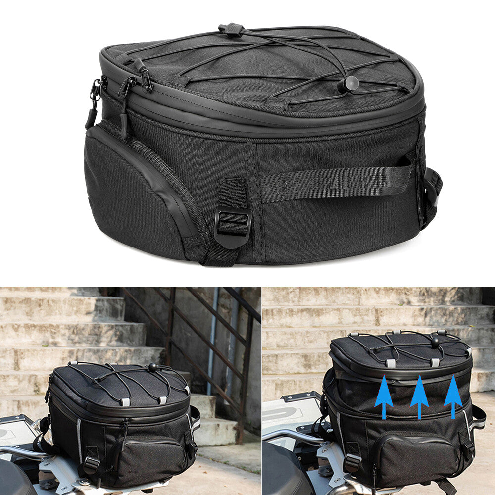 Motorcycle Rear Tail for Seat Back Saddle Helmet Shoulder Carry Bag Waterproof+Cover Q