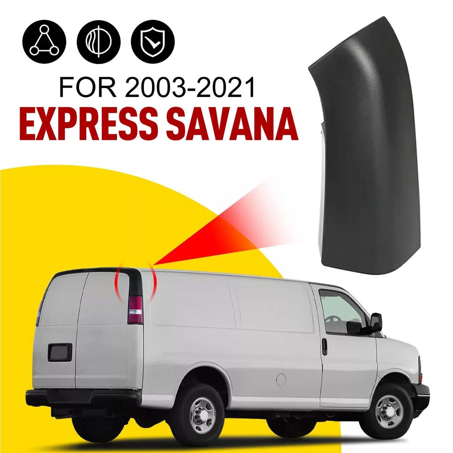 Rear Exterior Right Side Molding Applique 15215527 For 2003-2023 Express Savana